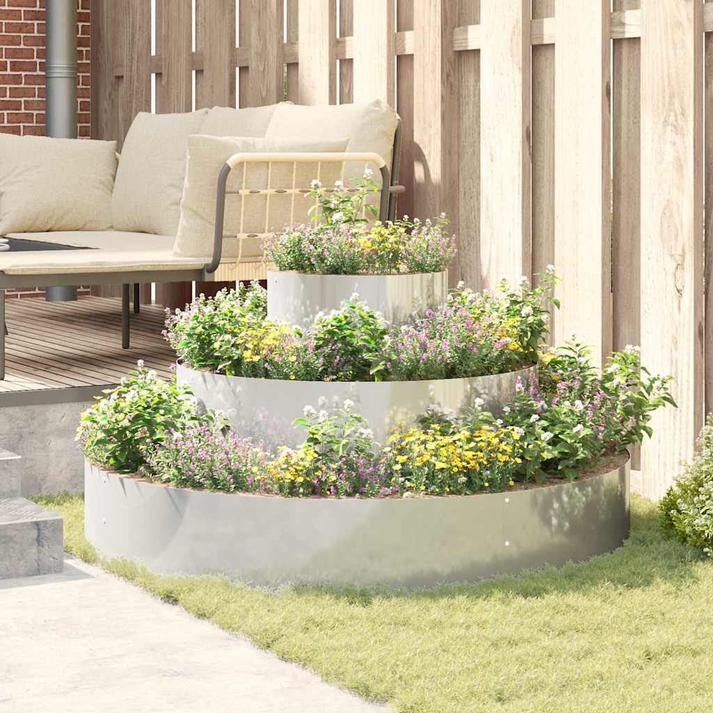 Garden Planter Silver 120 x 120 x 20 cm Galvanised Steel