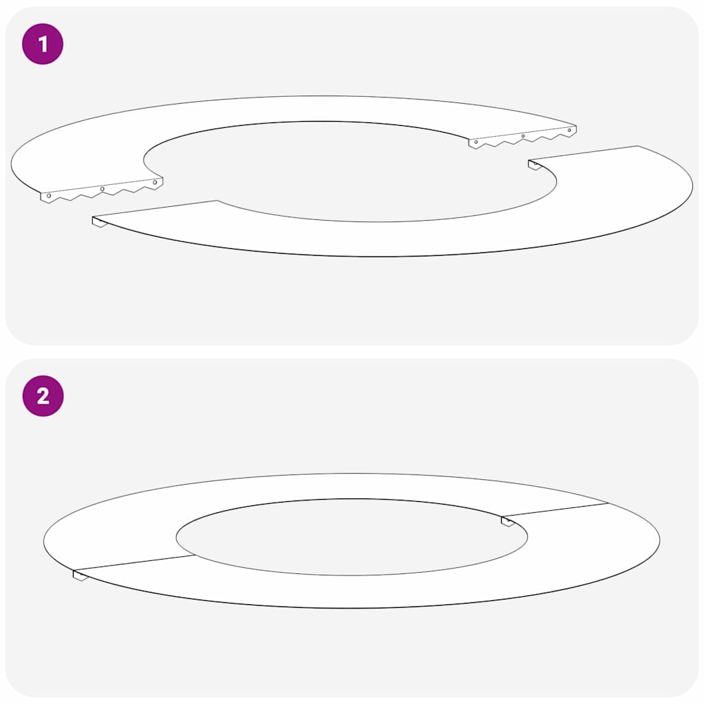 suitable for Flat Tree Ring Black Ø40 / 70 cm Steel