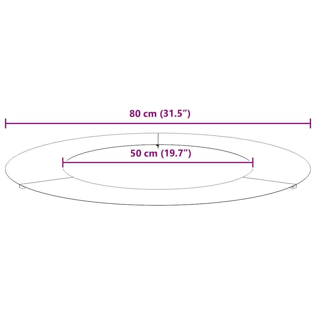 suitable for Flat Tree Ring Black Ø50 / 80 cm Steel