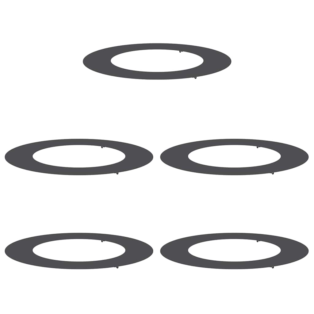 Flat Tree Rings 5 pcs Black Ø50 / 80 cm Steel