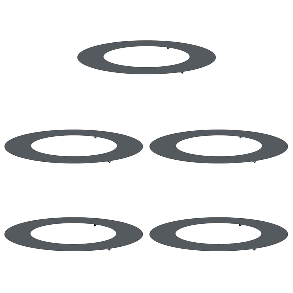 Flat Tree Rings 5 pcs Anthracite Ø50 / 80 cm Steel
