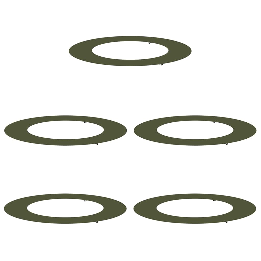 Flat Tree Rings 5 pcs Olive green Ø50 / 80 cm Steel