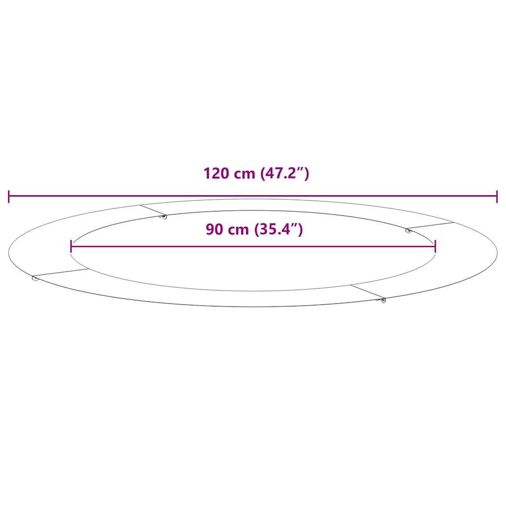 suitable for Flat Tree Ring Black Ø90 / 120 cm Steel