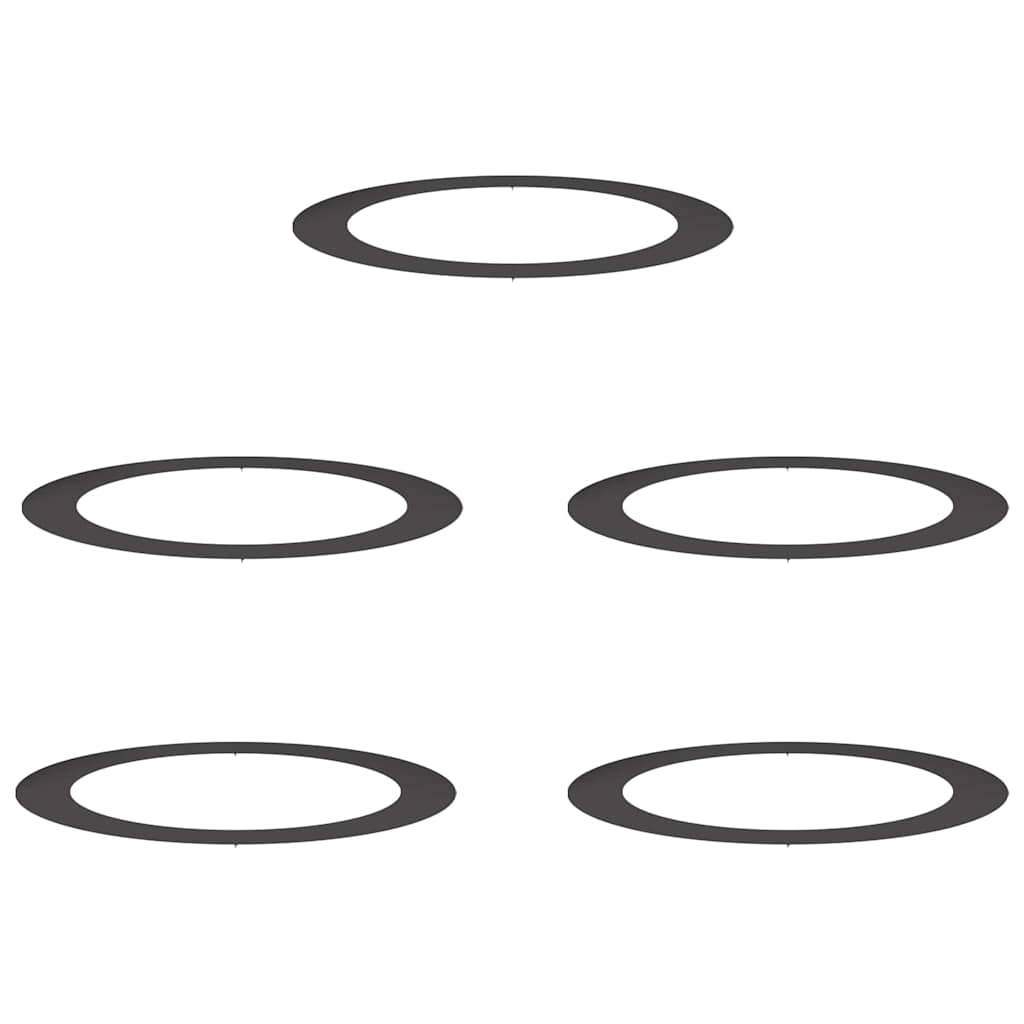 Flat Tree Rings 5 pcs Black Ø90 / 120 cm Steel