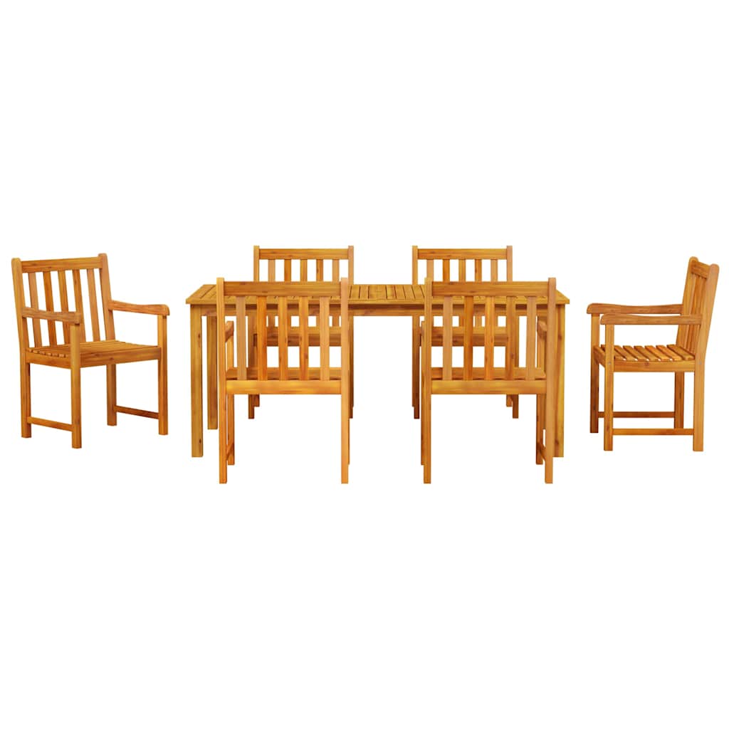 Garden Dining Set 7 pcs Brown Solid acacia wood