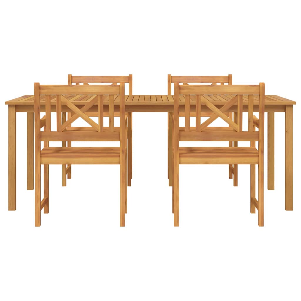 Garden Dining Set 5 pcs Brown Solid Acacia Wood
