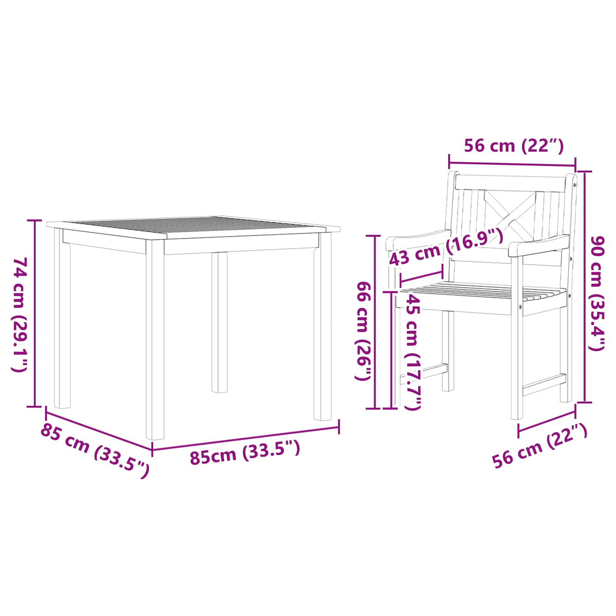 Garden Dining Set 3 pcs Brown Solid Acacia wood