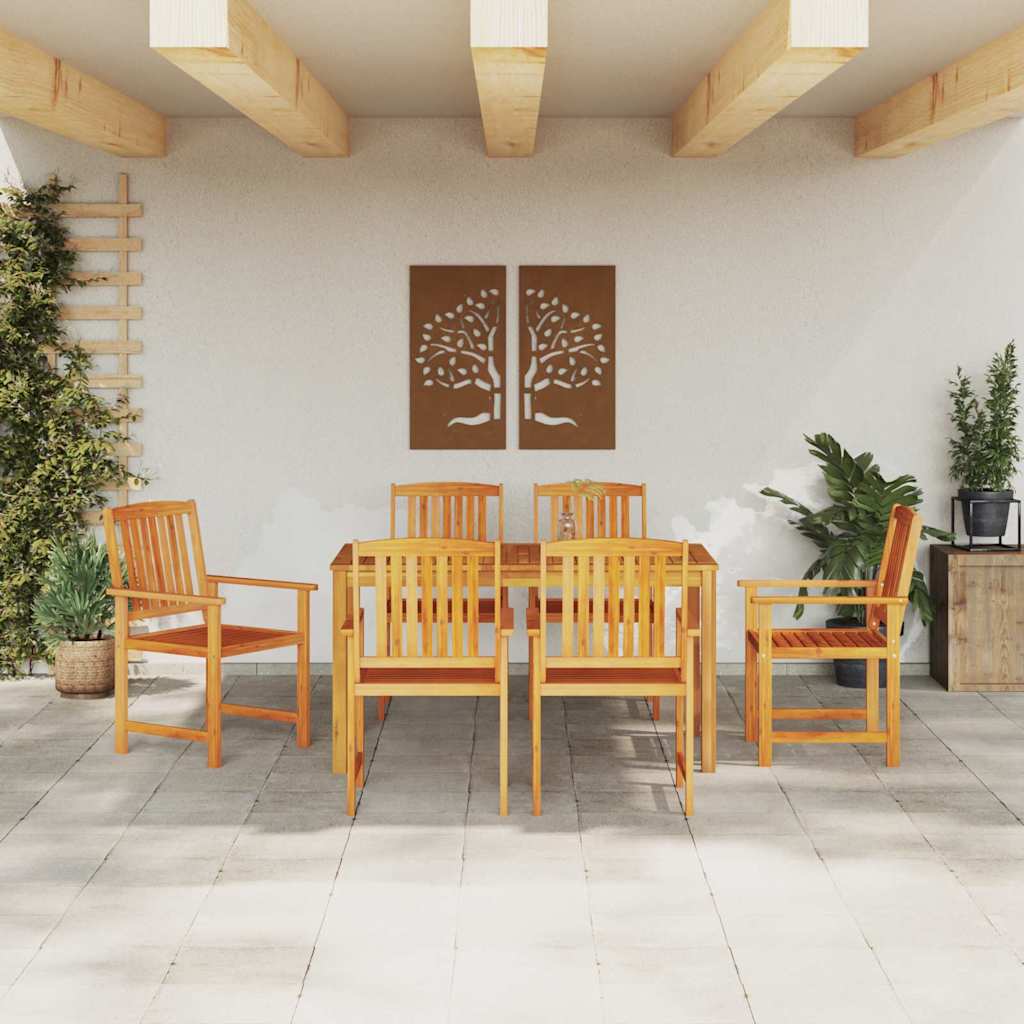 Garden Dining Set 5 pcs Brown Solid Acacia Wood