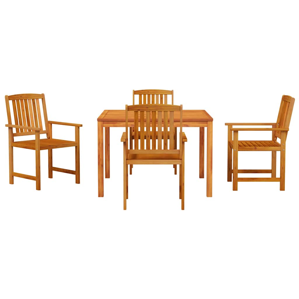 Garden Dining Set 5 pcs Brown Solid Acacia Wood