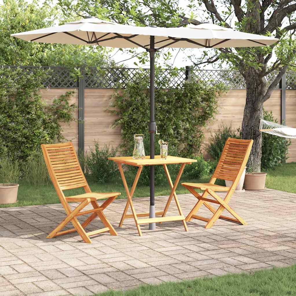 Folding Bistro Set Folding 3 pcs Brown Solid acacia wood