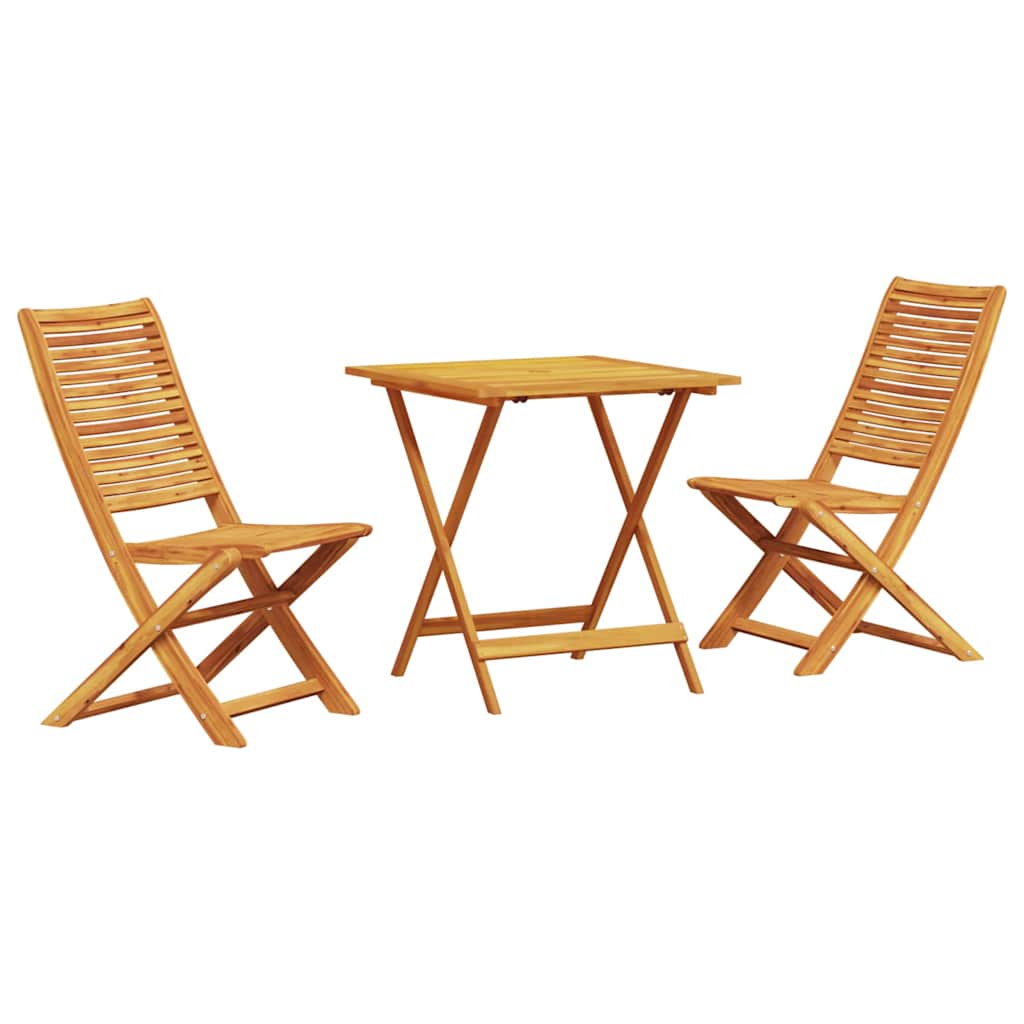 Folding Bistro Set Folding 3 pcs Brown Solid acacia wood