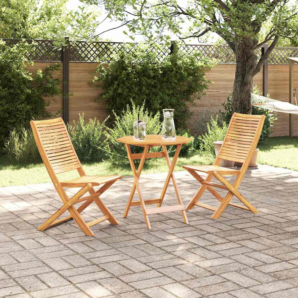 Folding Bistro Set Folding 3 pcs Brown Solid acacia wood