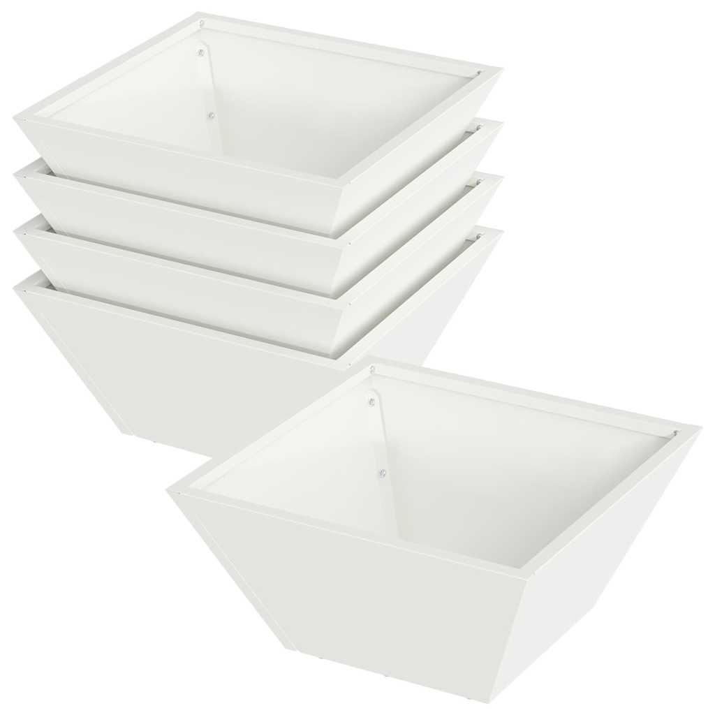 Garden Planter 5 pcs White 35 x 35 x 15 cm Cold-rolled Steel
