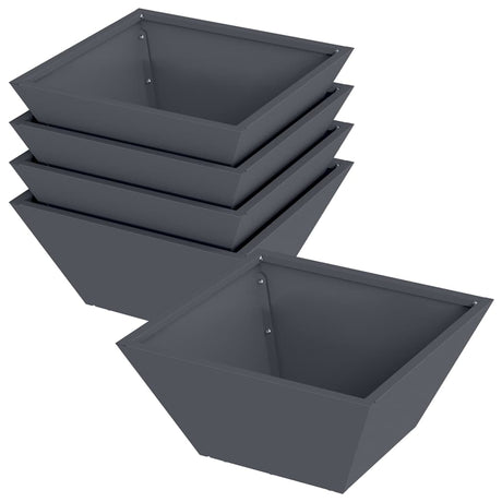 Garden Bowl Planter 5 pcs Anthracite 35 x 35 x 15 cm Steel