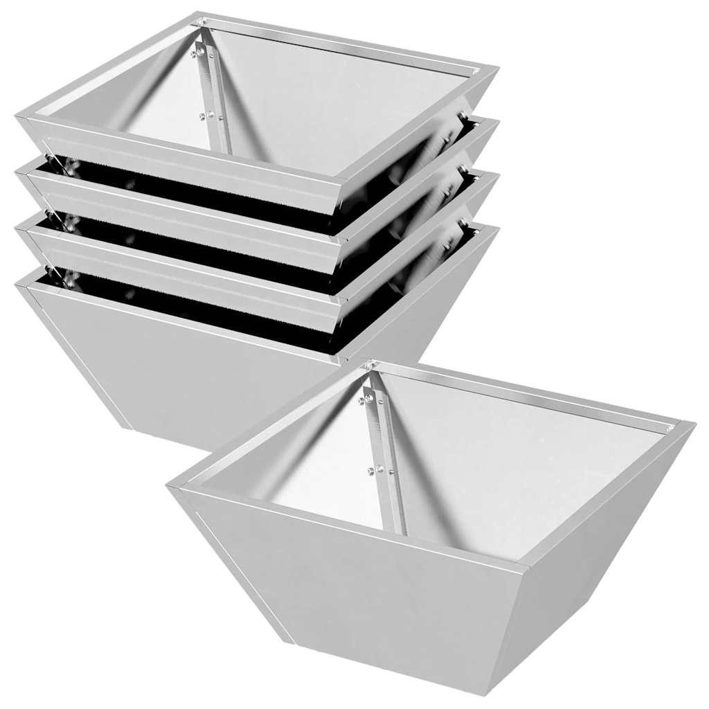 Garden Planter 5 pcs Silver 35 x 35 x 15 cm Stainless Steel