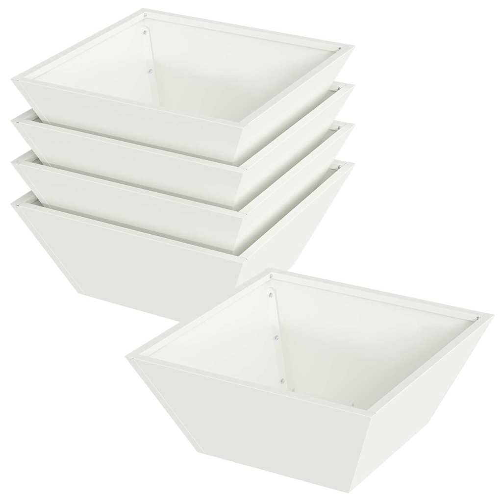 Garden Planter 5 pcs White 40 x 40 x 15 cm Cold-rolled Steel