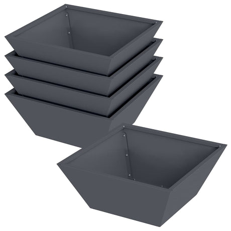 Garden Bowl Planter 5 pcs Anthracite 40 x 40 x 15 cm Steel