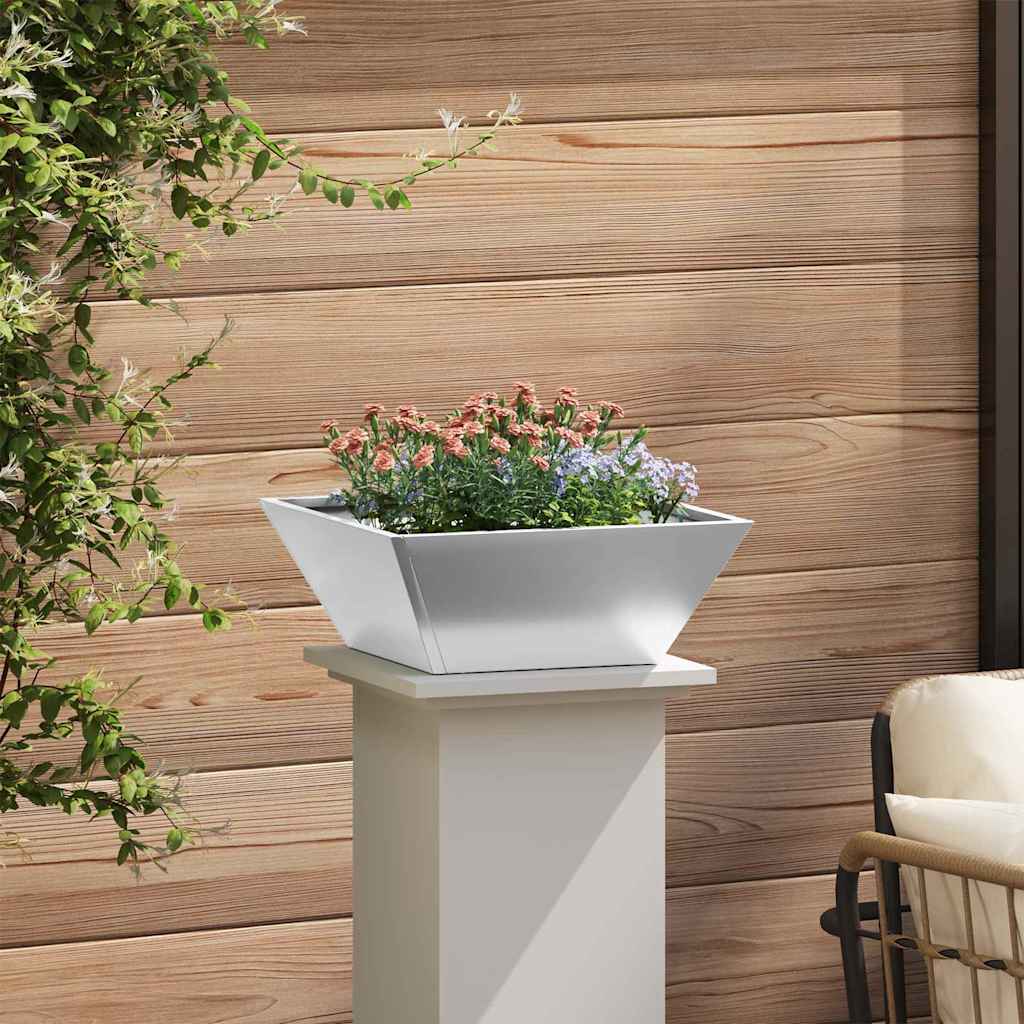 Garden Planter Silver 40 x 40 x 15 cm Galvanised Steel