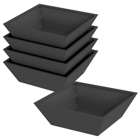 Garden Bowl Planter 5 pcs Black 50 x 50 x 15 cm Steel