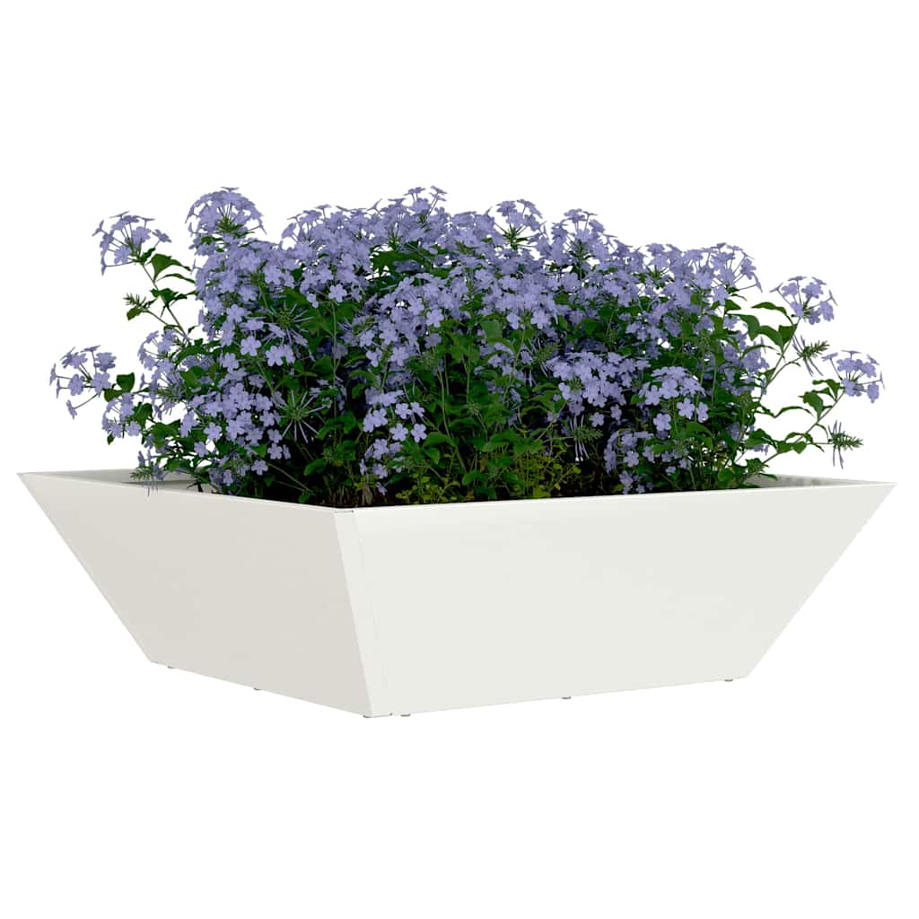 Garden Planter White 50 x 50 x 15 cm Cold-rolled Steel