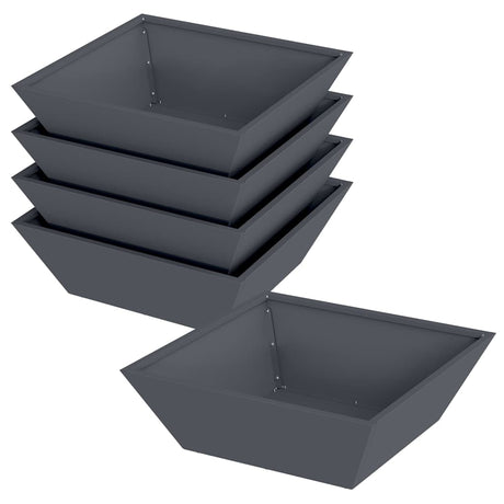 Garden Bowl Planter 5 pcs Anthracite 50 x 50 x 15 cm Steel