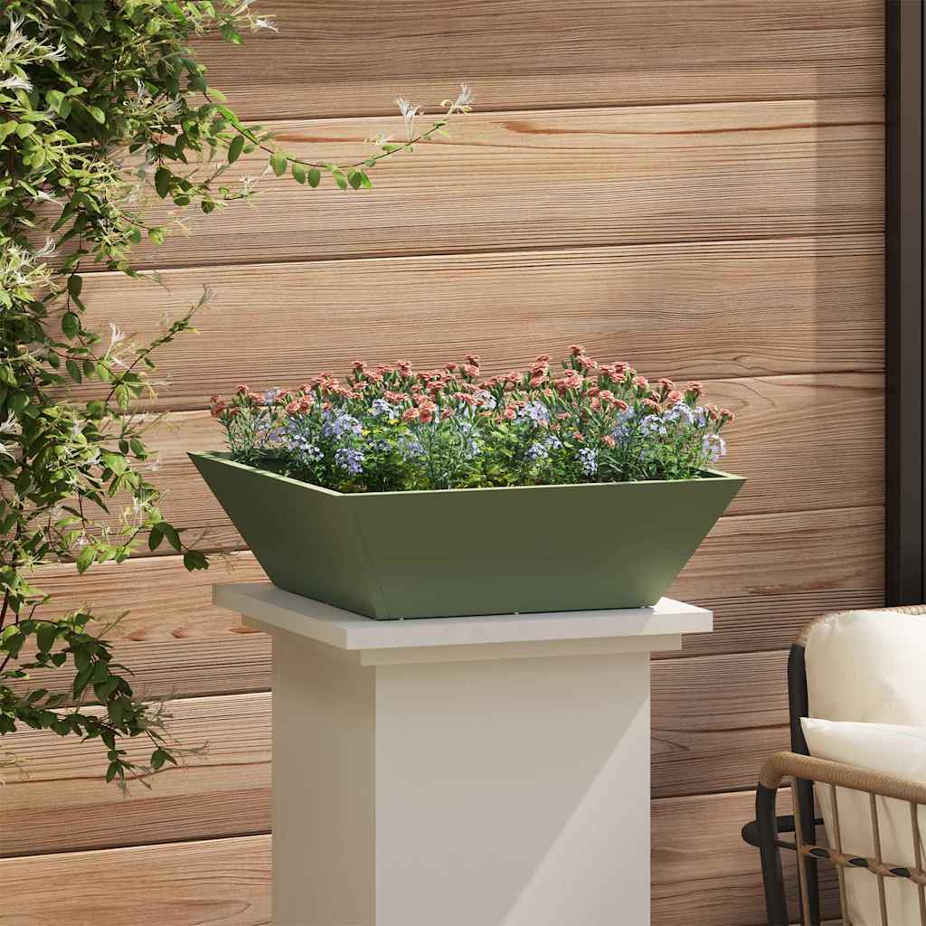 Garden Planter Olive Green 50 x 50 x 15 cm Cold-rolled Steel