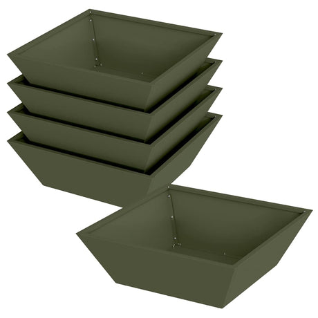 Garden Bowl Planter 5 pcs Olive green 50 x 50 x 15 cm Steel