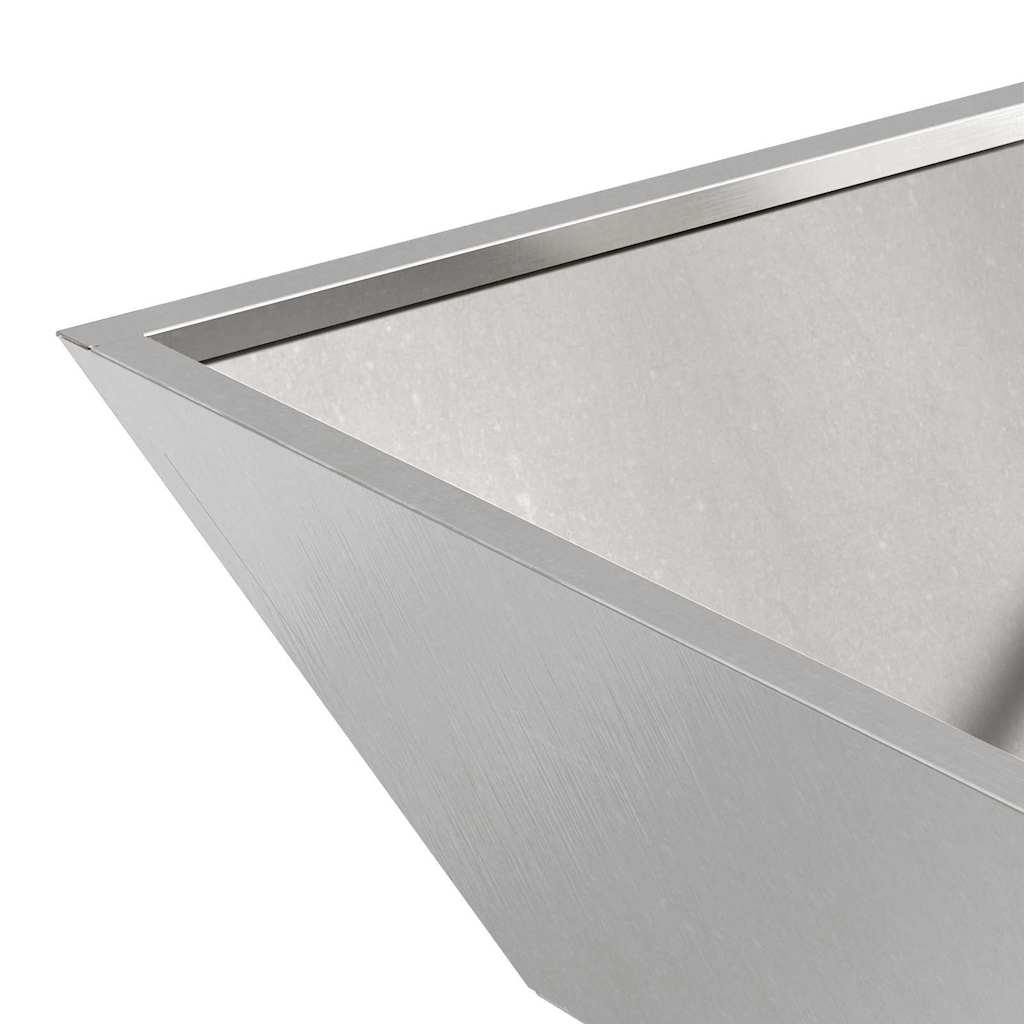 Garden Planter Silver 50 x 50 x 15 cm Stainless Steel
