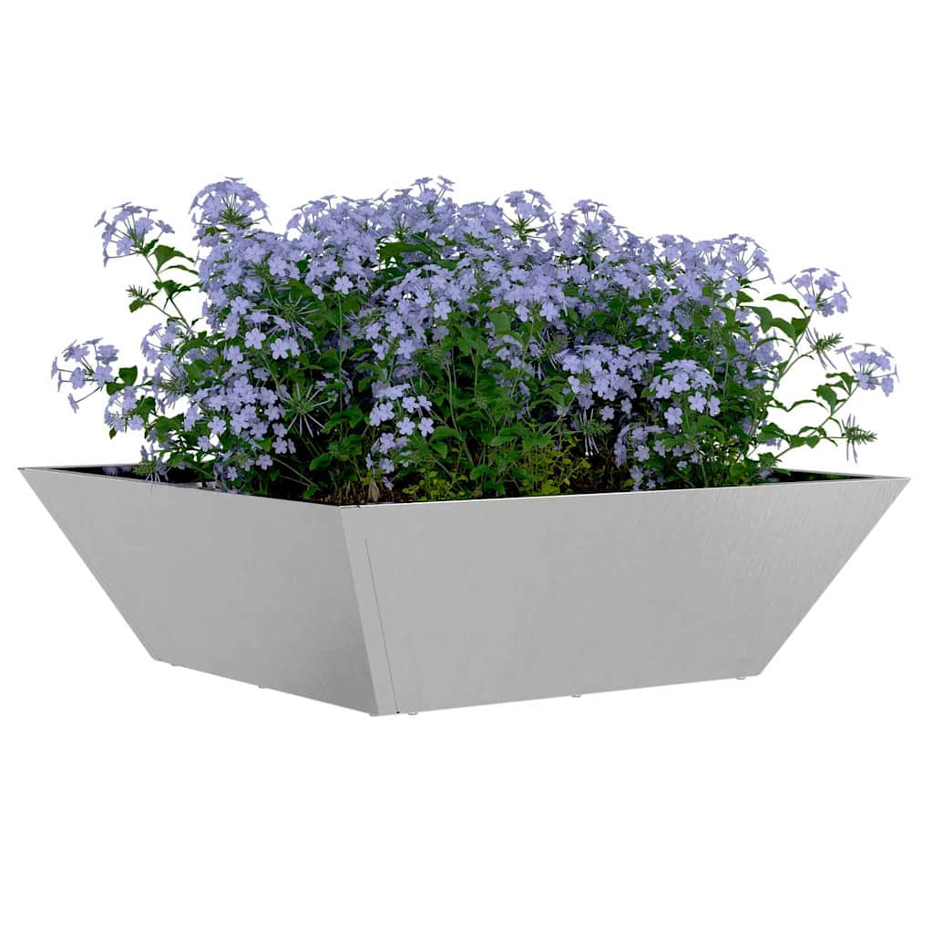 Garden Planter Silver 50 x 50 x 15 cm Stainless Steel