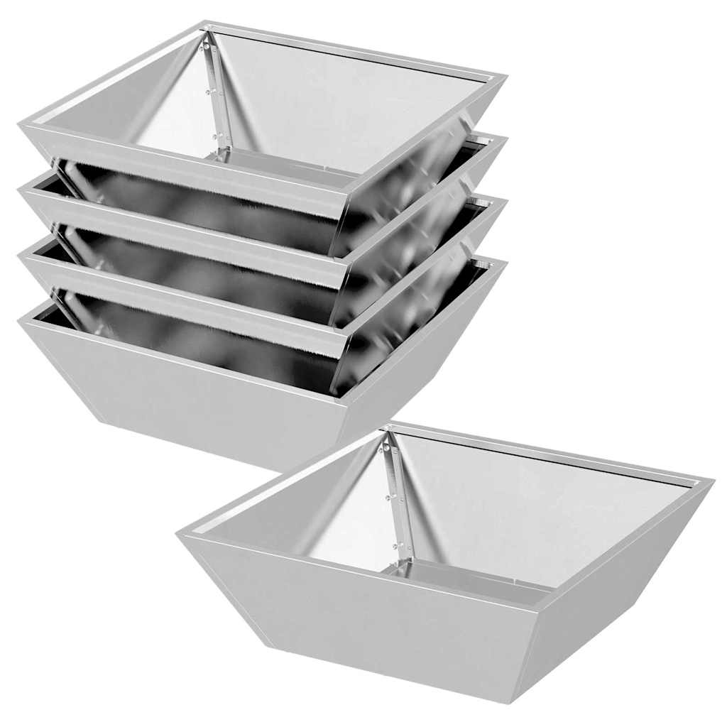 Garden Planter 5 pcs Silver 50 x 50 x 15 cm Stainless Steel