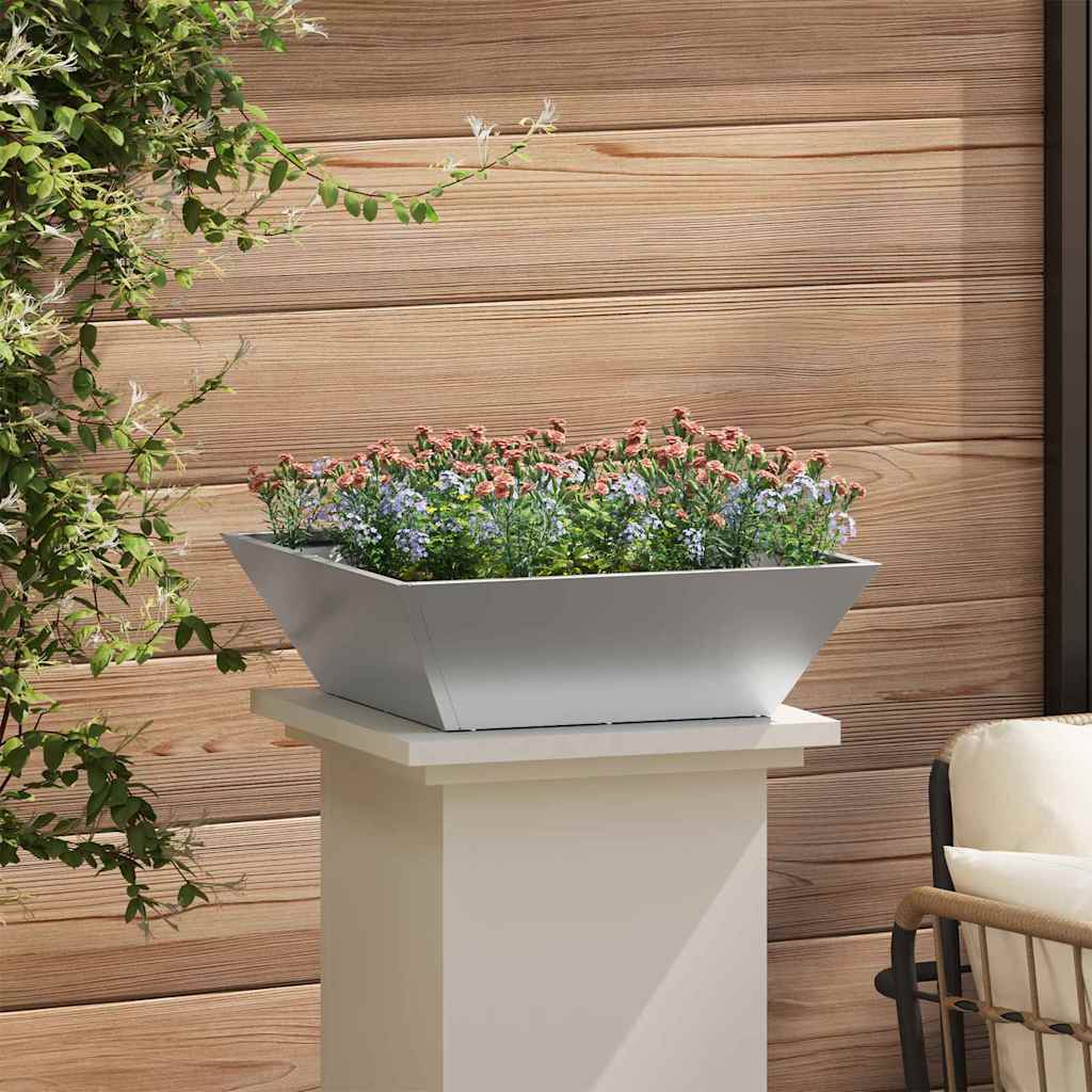 Garden Planter Silver 50 x 50 x 15 cm Galvanised Steel