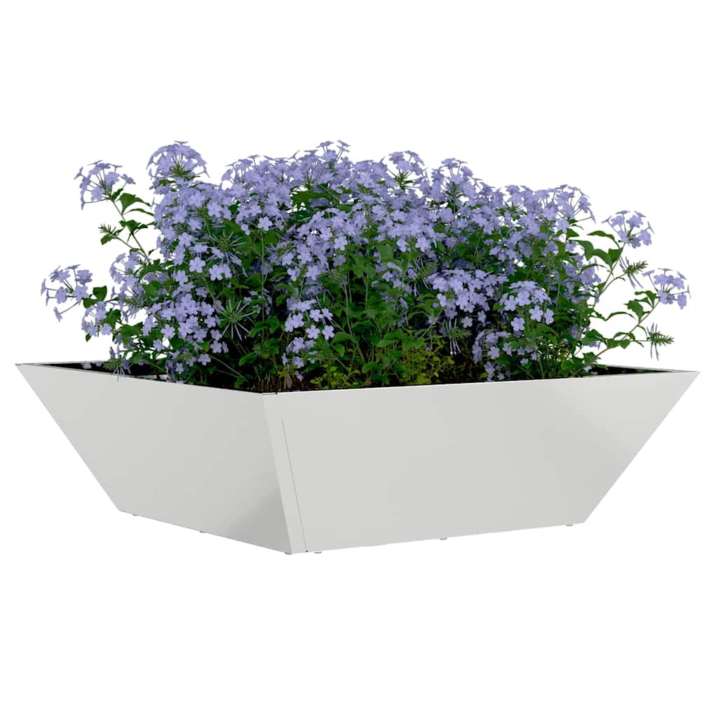 Garden Planter Silver 50 x 50 x 15 cm Galvanised Steel