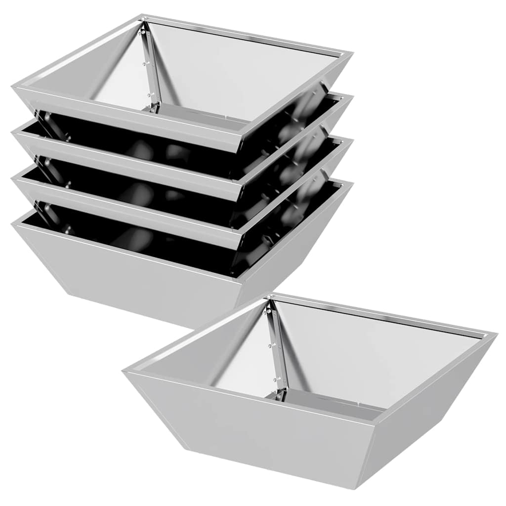 Garden Planter 5 pcs Silver 50 x 50 x 15 cm Galvanised Steel