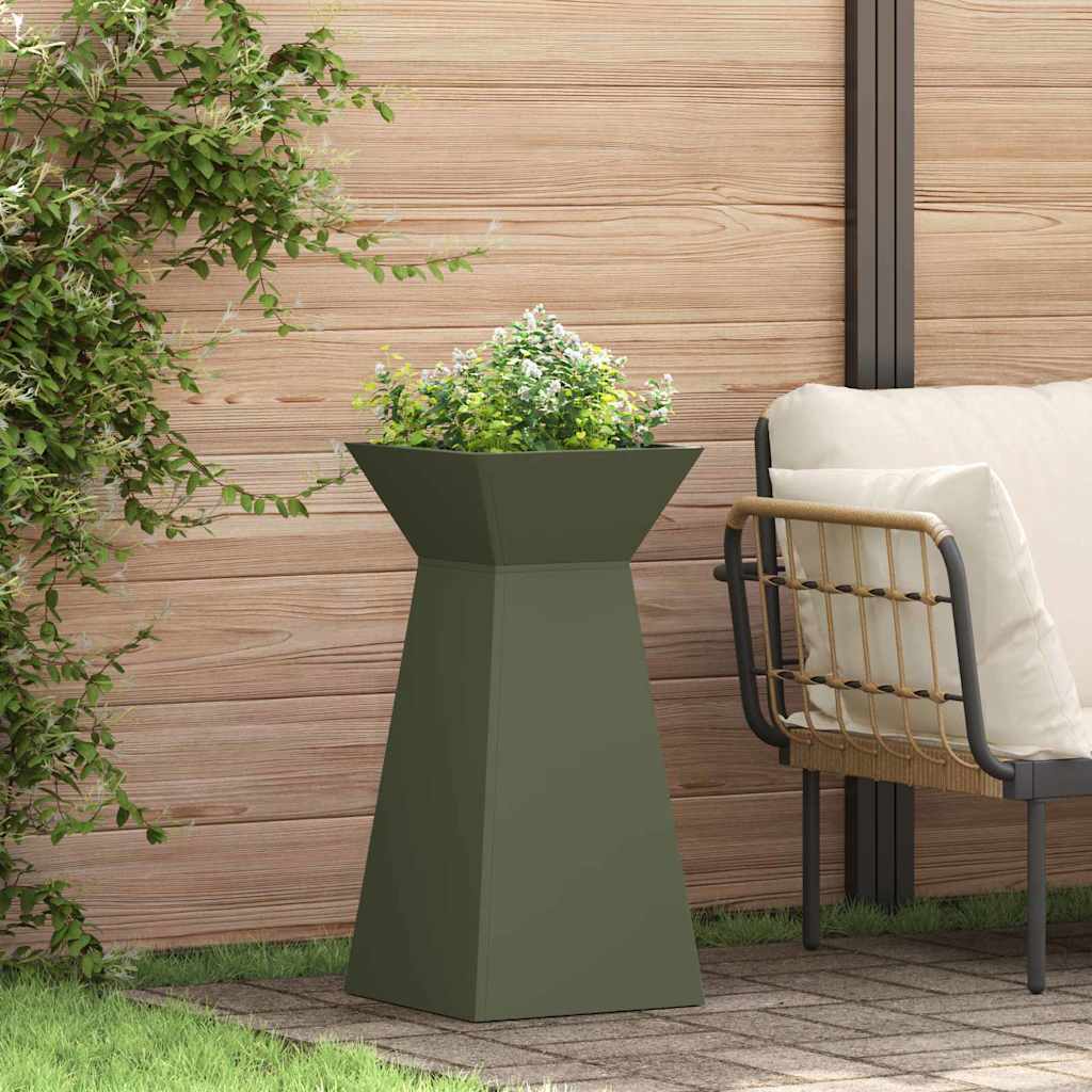 Pillar Planter 2 pcs Olive 35 x 35 x 73 cm