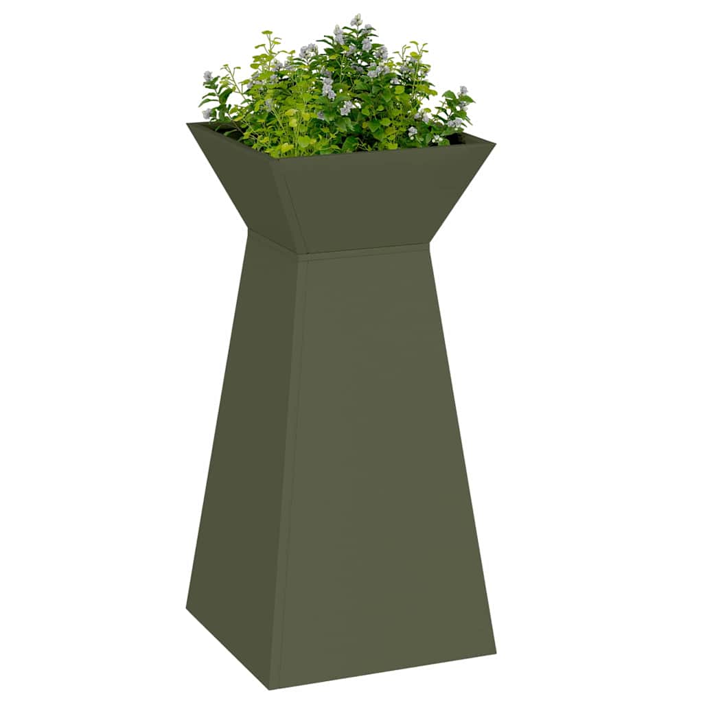 Pillar Planter 2 pcs Olive 35 x 35 x 73 cm
