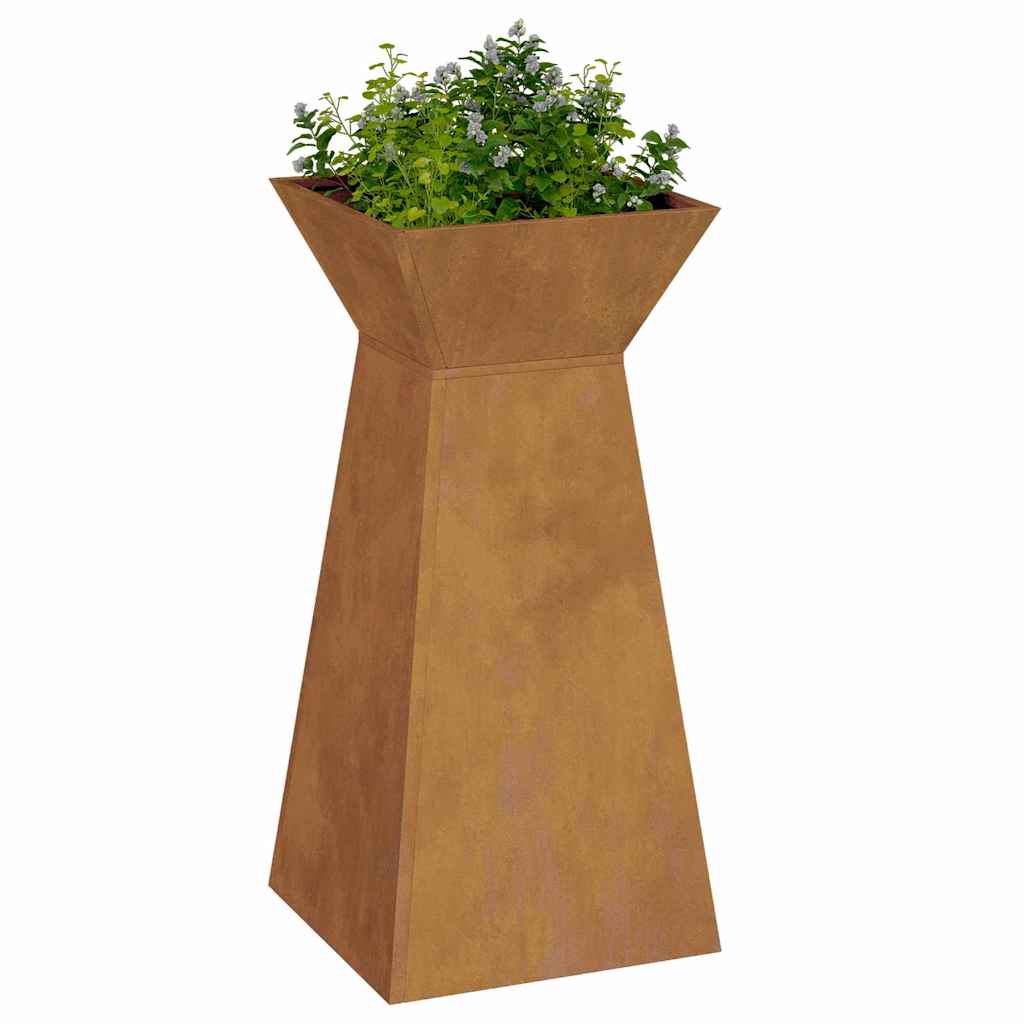 Pillar Planter Silver 35 x 35 x 73 cm Steel