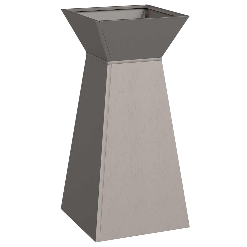 Pillar Planter 2 pcs Silver 35 x 35 x 73 cm
