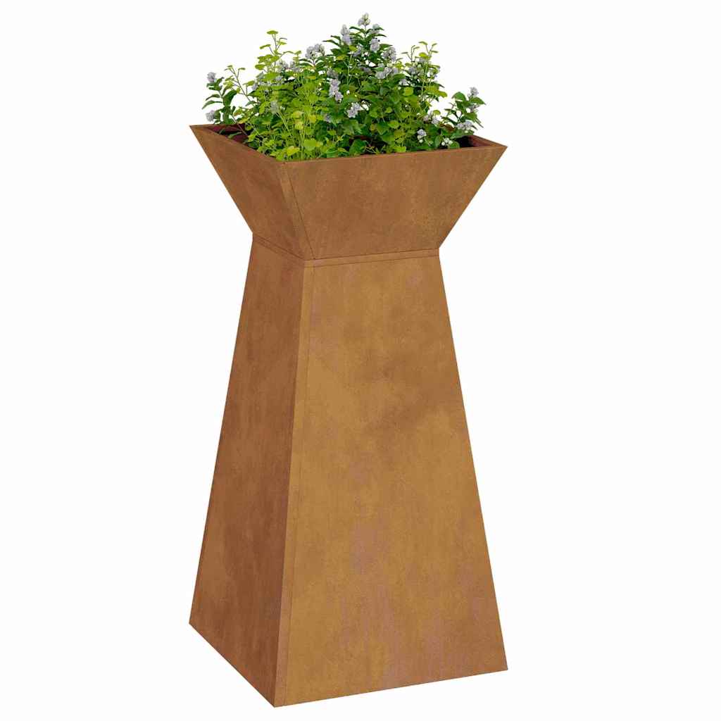 Pillar Planter 2 pcs Silver 35 x 35 x 73 cm