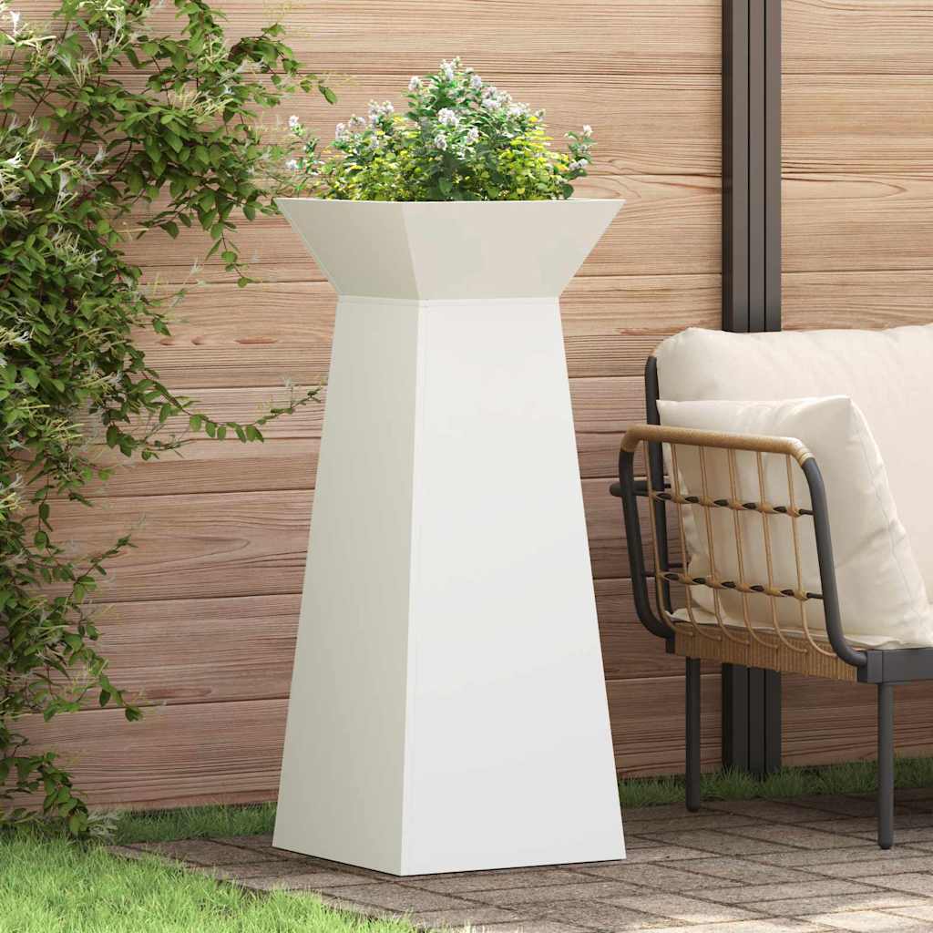Pillar Planter 2 pcs White 40 x 40 x 100 cm