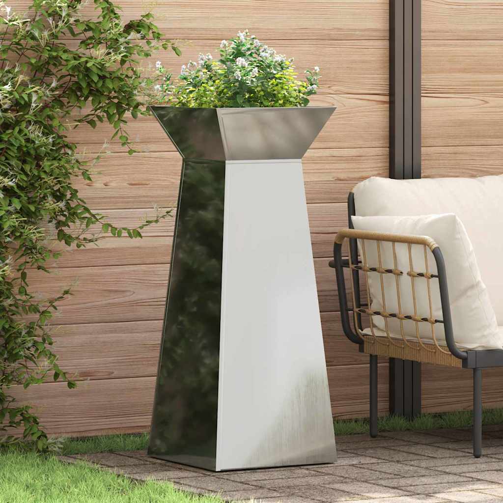 Pillar Planter Silver 40 x 40 x 100 cm