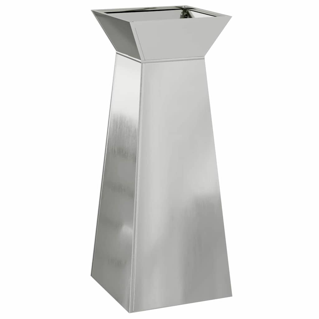 Pillar Planter Silver 40 x 40 x 100 cm