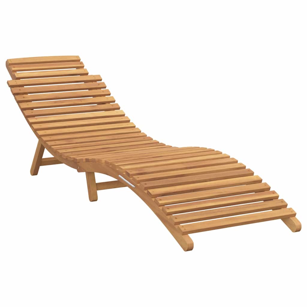 Sun Lounger Folding Brown 184 x 55 x 59 cm Solid Teak Wood