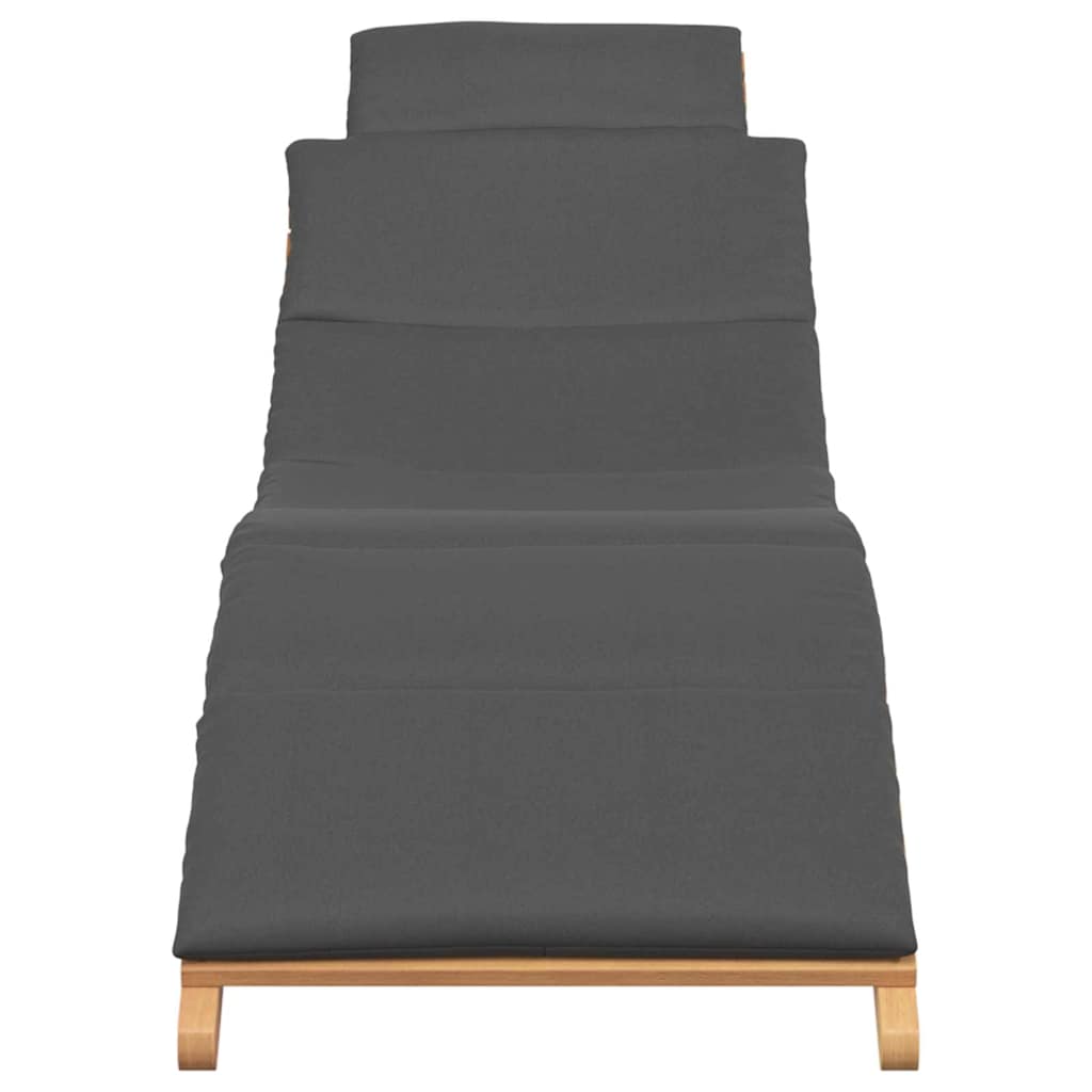 Sun Lounger Dark grey 188 x 55 x 59 cm Solid teak wood