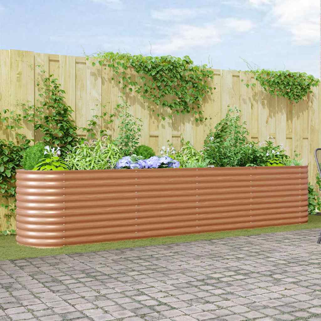 Garden Raised Bed Brown 400 x 80 x 81 cm Steel