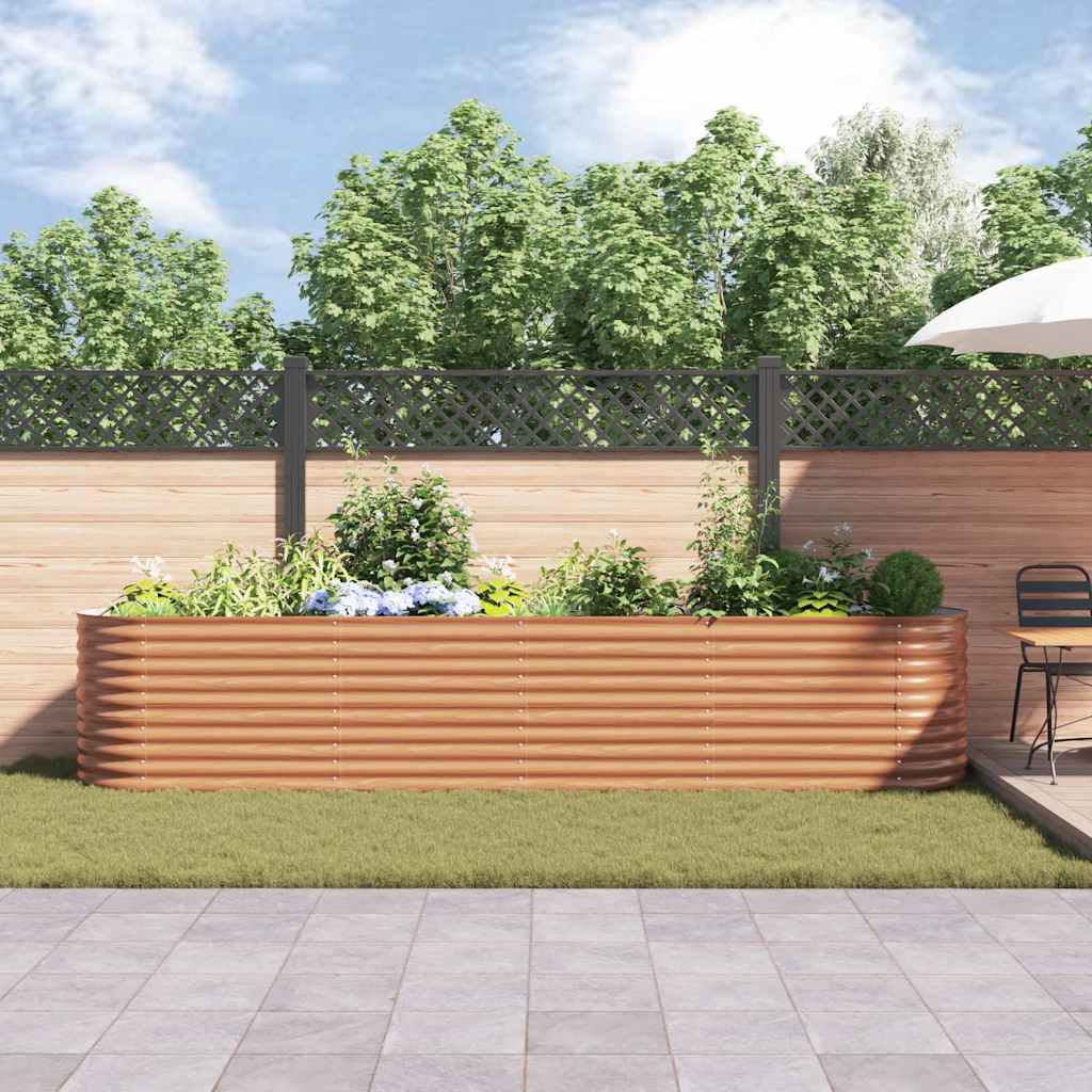 Garden Raised Bed Brown 400 x 80 x 81 cm Steel