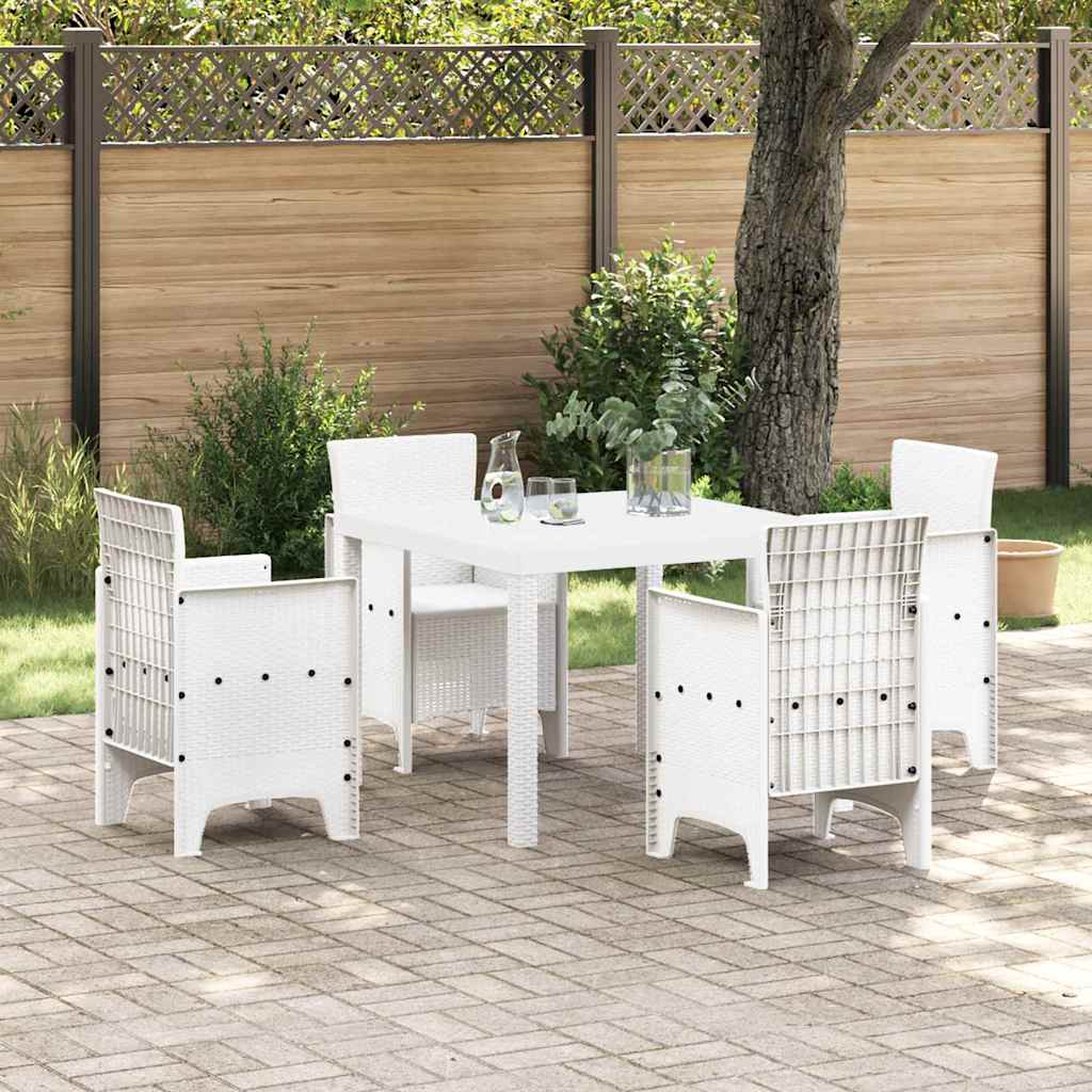 Garden Table White 100 x 100 x 73 cm Poly Rattan