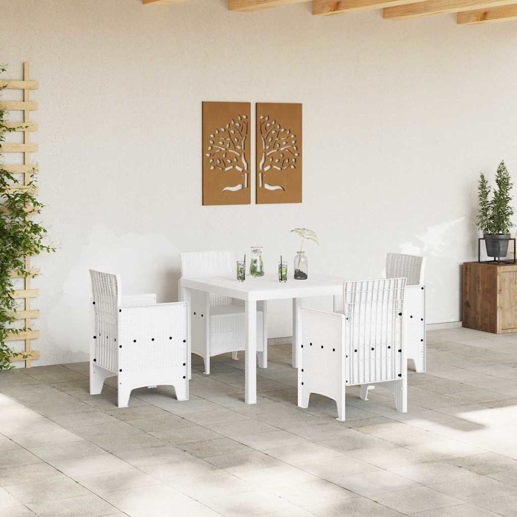Garden Table White 100 x 100 x 73 cm Poly Rattan