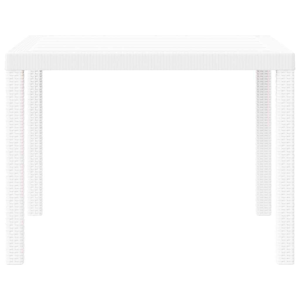 Garden Table White 100 x 100 x 73 cm Poly Rattan