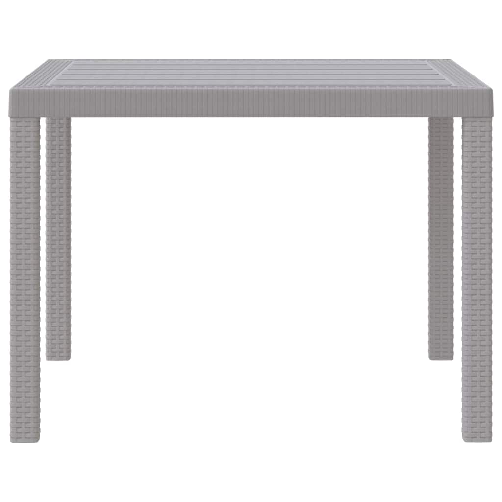 Garden Table Light Grey 100 x 100 x 73 cm Poly Rattan