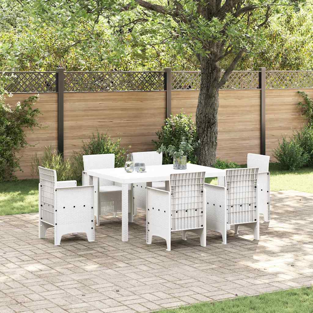 Garden Table White 150 x 100 x 73 cm Poly Rattan